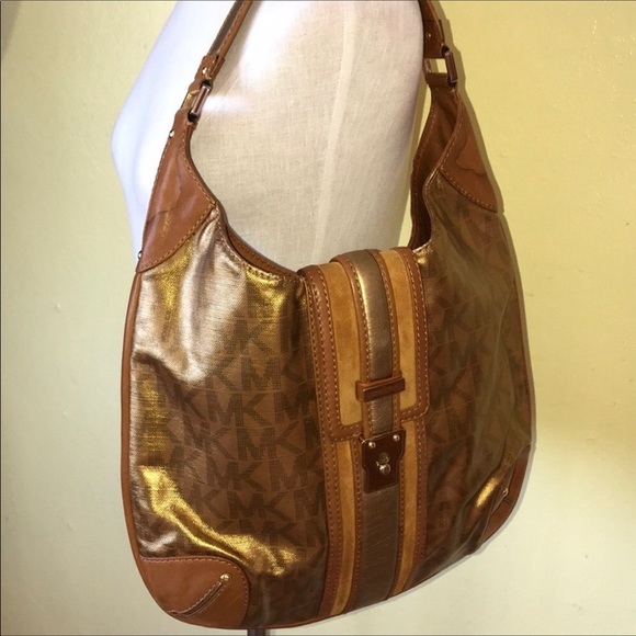 MICHAEL Michael Kors Handbags - Michael Kors gold metallic hobo bag